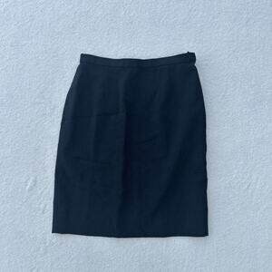 Vintage Giorgio Armani Wool Pencil Skirt Women's Size 6 Black Pinstripe Italy